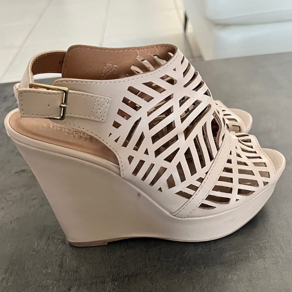 Charlotte Russe Nude Wedge Heels